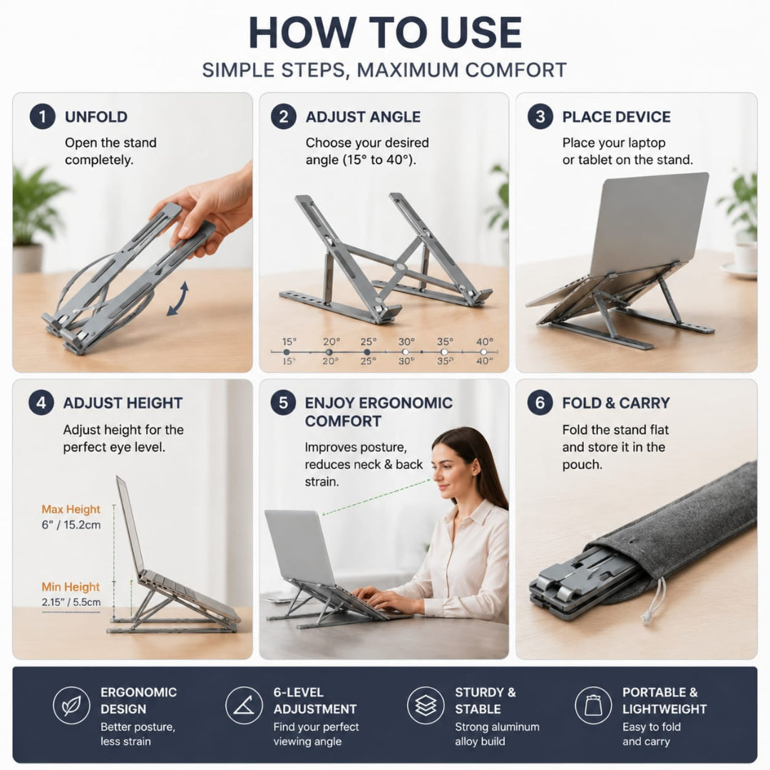 Adjustable Laptop Stand Ergonomic