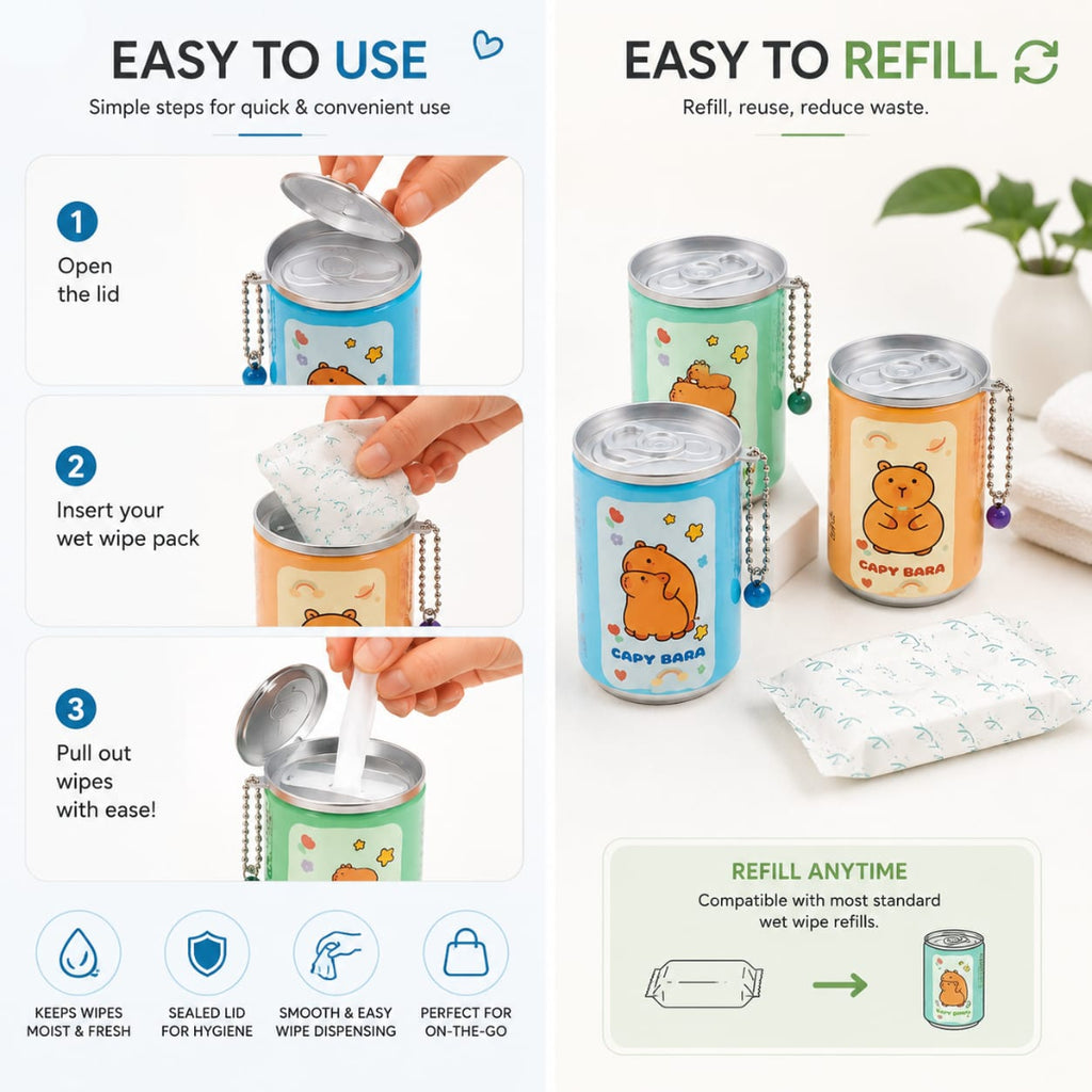 Mini Portable Wet Wipes Tissue Can