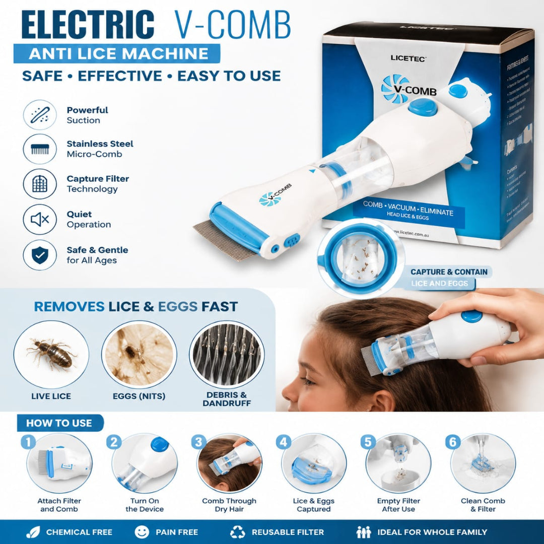 V Comb Electronic Head Lice Removal Machine
