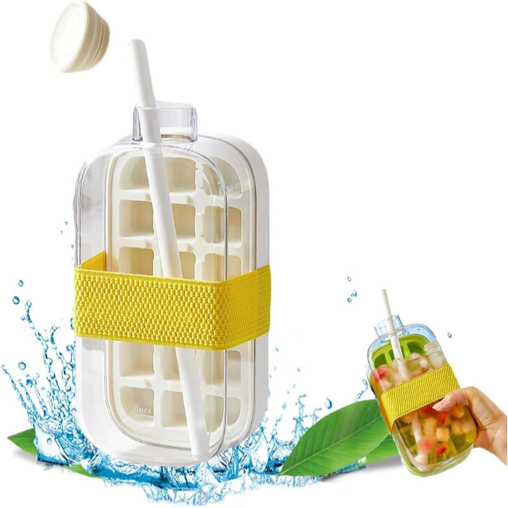 Cool Ice Cube Box 2-in-1 Ice Cube Maker Water Bottle – Cool Drinks Anytime, Anywhere ❄️