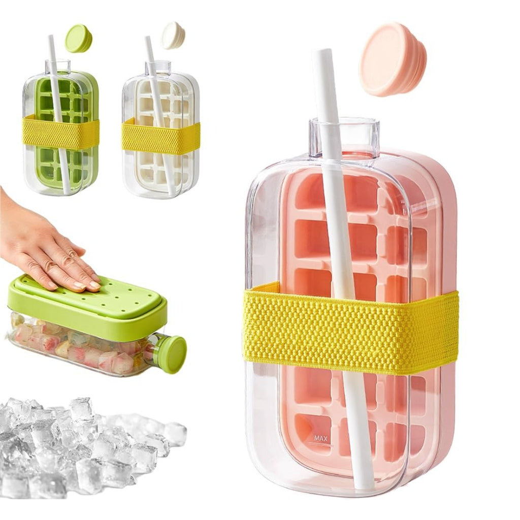 Cool Ice Cube Box 2-in-1 Ice Cube Maker Water Bottle – Cool Drinks Anytime, Anywhere ❄️