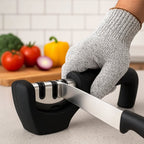 4-in-1 Kitchen Knife Accessories: 3-Stage Knife Sharpener Helps Repair, Restore, Polish Blades